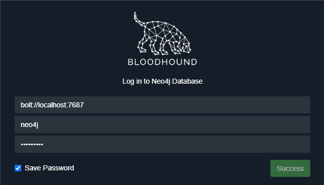 Obrázok 3. BloodHound GUI – prihlásenie