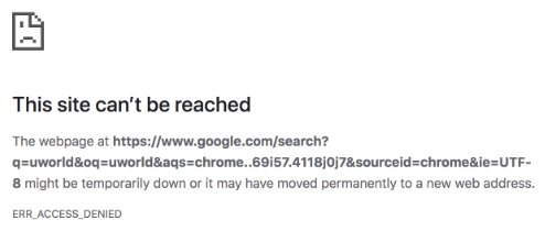 Figure 1 - Preview of "This site can’t be reached" error